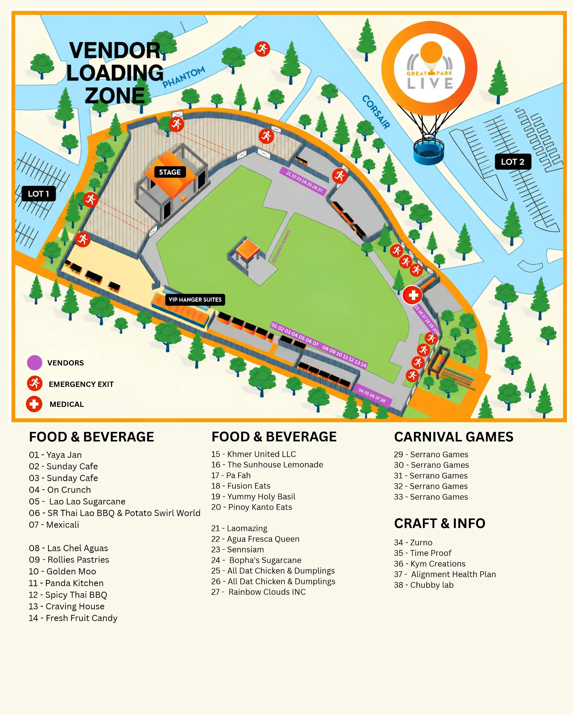Vendor map for the current Mega Night Market event